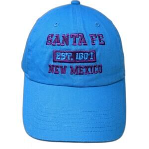 Santa Fe New Mexico Slideback Hat Blue One Size Embroidered Newhattan